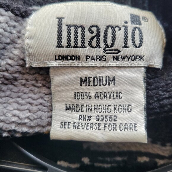 Imagio Unisex Tri-color Block Fleece High Collar Sweater (Size: Medium) - Picture 2 of 13